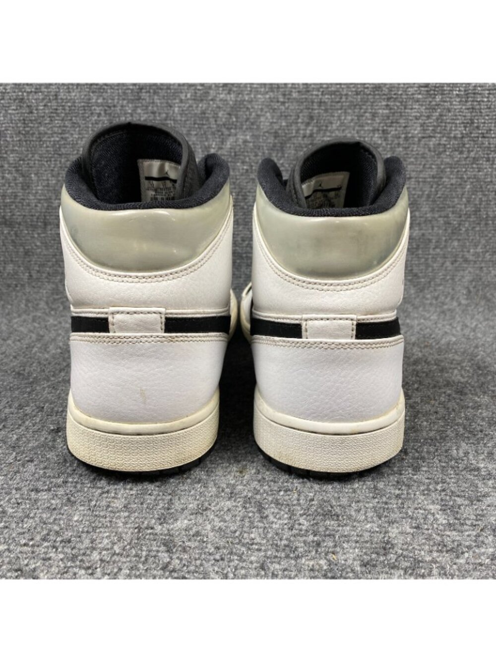 Jordan 1 Mid Sneakers Mens 12 Alternate Think 16 White Black Silver 554724-121 - Picture 11 of 16
